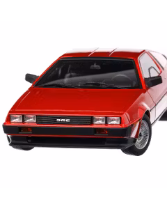 DeLorean DMC-12 1983, macheta auto, scara 1:18, rosu metalizat, AutoArt