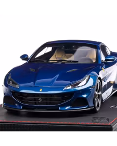 Ferrari Portofino M closed roof 2020, macheta auto, scara 1:18, albastru metalizat, BBR Models