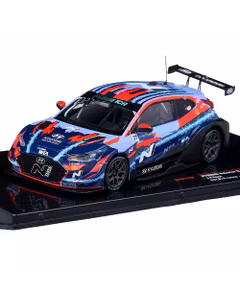 Macheta auto Hyundai Veloster N ETCR 2021 # 27, scara 1:43, albastru cu rosu Ixo