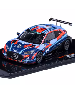 Macheta auto Hyundai Veloster N ETCR #69 Vernay 2021, scara 1:43, albastru cu rosu, Ixo