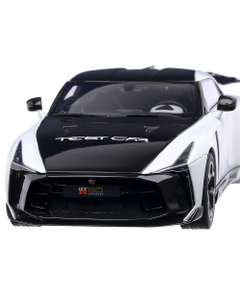 Macheta auto Nissan GT-R 50 test car 2021, scara 1:18, alb cu negru, GT Spirit