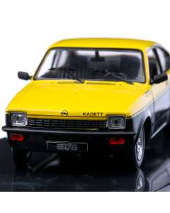 Macheta auto Opel Kadett C Coupe GT-E 1976, scara 1:43, galben cu negru, Ixo