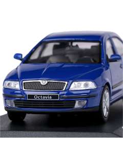 Macheta auto Skoda Octavia II 2004 scara 1:43 albastru