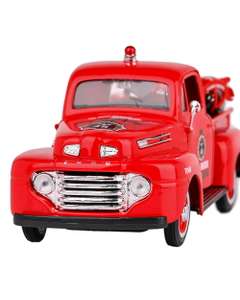 Macheta autoutilitara Ford F-1 Pick Up 1948 cu moto Harley-Davidson 1936 rosu 1:24