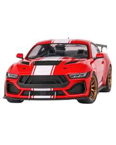 Macheta Ford Mustang Shelby Super Snake 2025 rosu cu dungi albe 1:18 Solido