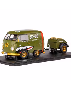 Macheta Volkswagen T1 Kool Kombi Army Fighter 1950 1:18