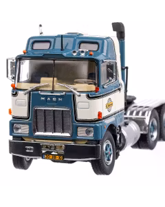 Mack F700 6X2 1980, macheta cap tractor, scara 1:50, alb cu albastru, Tekno
