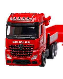 Mercedes-Benz Arocs 6x4 L loading crane, macheta autospeciala, scara 1:87, rosu cu gri, Herpa