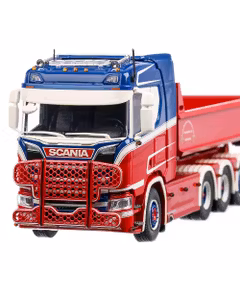 Scania NGS R-serie Kalsereds 2020, macheta camion, scara 1:50, rosu cu alb si albastru, Tekno