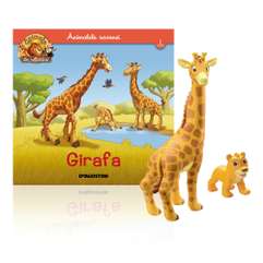 Revista Animale din Sălbăticie Nr. 1 Girafa – revistă educativă pentru copii cu figurine Girafă și pui de leu De Agostini