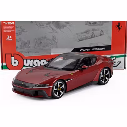 Macheta Ferrari 12Cilindri V12 2024 Roșu Închis și Negru 1:24 Bburago