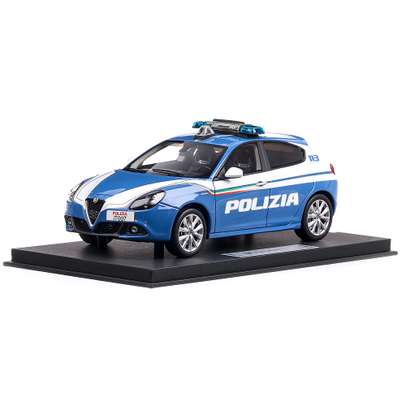 Alfa Romeo Giulietta Veloce Polizia 2019, macheta auto, scara 1:18, albastru, BBR Models-2