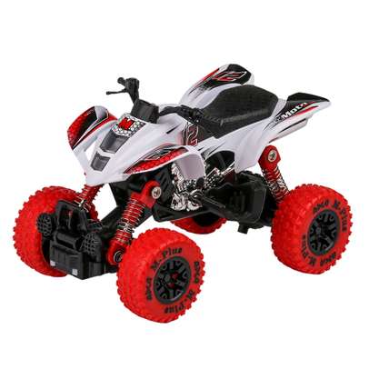 ATV jucărie scara 1:32 cu sunet, lumină, roți mari și amortizoare funcționale