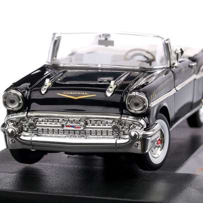 Chevrolet Bel Air convertible 1957, macheta auto, scara 1:32, negru, Signature Models