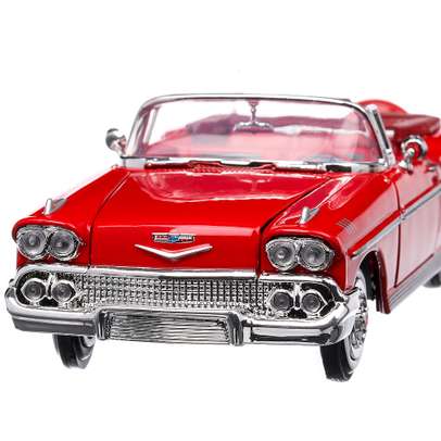 Chevrolet Impala Convertible 1958, macheta auto scara 1:24, rosu, MotorMax