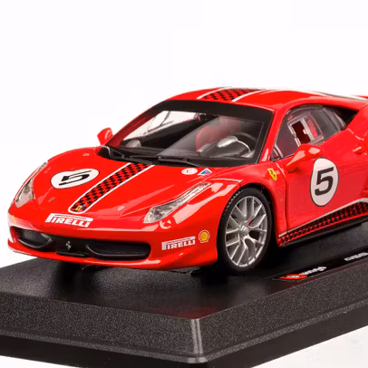 Macheta auto Ferrari 458 Challenge 2013 #5, scara 1:24, rosu, Bburago