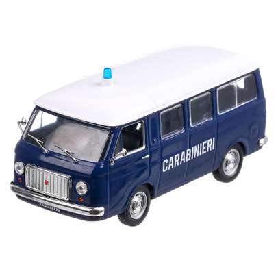 Fiat 238 mini van Carabinieri 1969, macheta auto scara 1:43, albastru inchis, Magazine Models-2