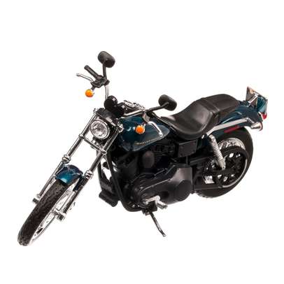 Macheta motocicleta Harley-Davidson Dyna Super Glide Sport 2003 albastru scara 1:12 Maisto
 - vedere 3/4 stanga fata