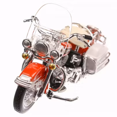 Harley-Davidson FLH Electra Glide 1968, macheta motocicleta, scara 1:24, portocaliu, Maisto
