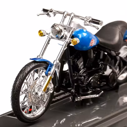 Harley-Davidson FXSTB Night train 2002, macheta motocicleta, scara 1:18, albastru metalizat, Maisto