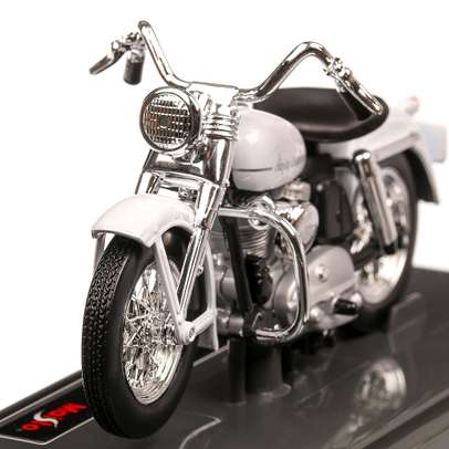 Harley-Davidson K Model 1952, macheta motocicleta, scara 1:18, alb, Maisto