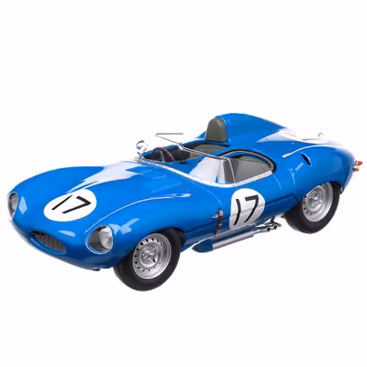 Jaguar D-Type Short Nose #17 Lucas-Brussin 24H Le Mans 1957, macheta auto scara 1:18, albastru, CMR-2