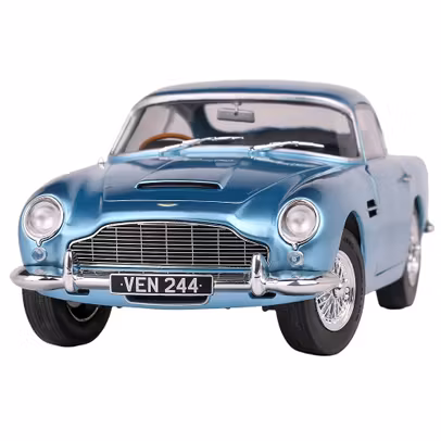 Macheta Aston Martin DB5 1964 – scara 1:18 – Solido – Albastru - vedere 3/4 stanga fata usi deschise