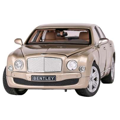 Macheta auto Bentley Mulsanne bej metalizat 1:18 - vedere frontala
