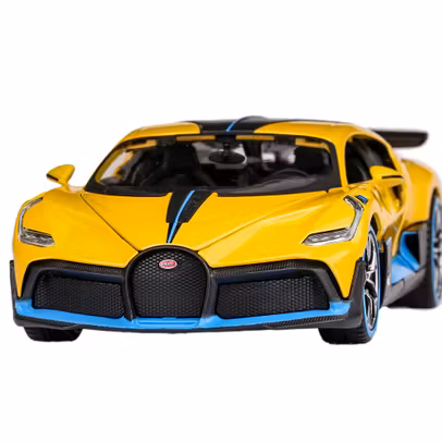 Macheta auto Bugatti Divo Special Edition 2024 galben cu albastru 1:24