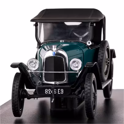 Macheta auto Citroen C3 5HP Torpedo 1923 verde cu negru - scara 1:24 - vedere 3/4 stanga fata