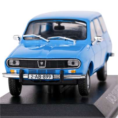 Macheta auto Dacia 1300 Break 1978 albastru 1:43 Mașini de Legendă DeAgostini - vedere 3/4 fata stanga sus