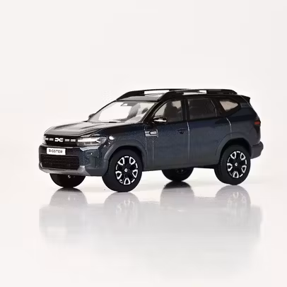 Macheta Dacia Bigster 2025 Albastru Metalizat 1:43 – Dealer Dacia - vedere 3/4 stanga fata