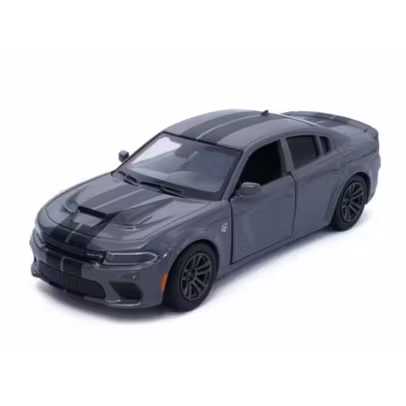 Macheta Dodge Charger gri, 1:36 Tayumo, cu pull-back și 2 uși deschise