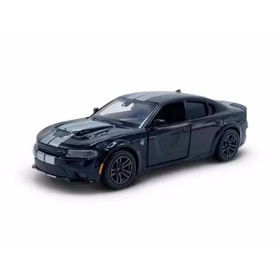 Macheta Dodge Charger negru, 1:36 Tayumo, cu pull-back și uși funcționale