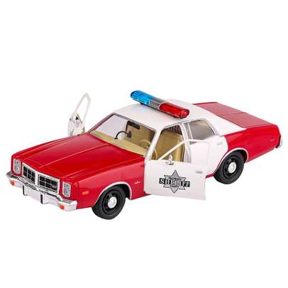 Macheta auto Dodge Monaco Police 1977 alb cu rosu limited edition 1-24 GreenLight