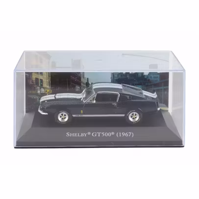 Macheta auto Ford Mustang Shelby GT500 1967 albastru-alb cu vitrina - 1:43 Magazine Models