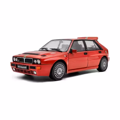 Macheta Lancia Delta HF Integrale Edizione Finale 1992 – scara 1:18 – Solido – Rosu - vedere 3/4 stanga fata