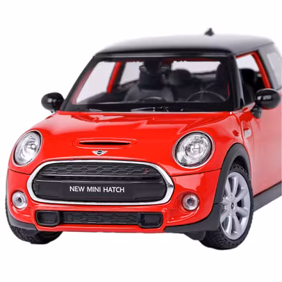 Macheta auto Mini Cooper S 2014 scara 1:24 rosu cu negru Welly
