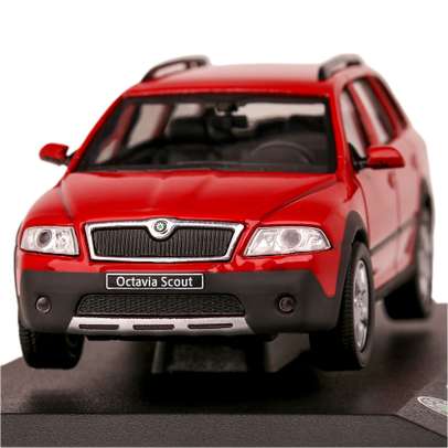 Macheta auto Skoda Octavia II Combi Scout 2007 rosu 1-43-1