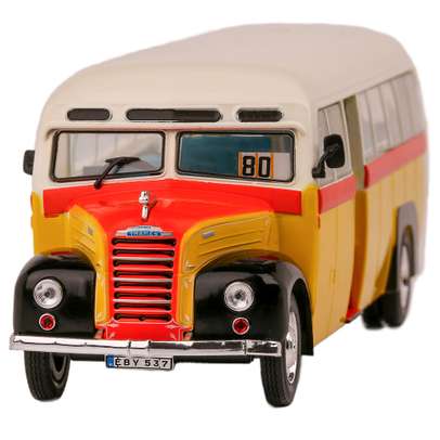 Macheta autobuz Ford Thames ET7 1952 galben cu portocaliu 1:43