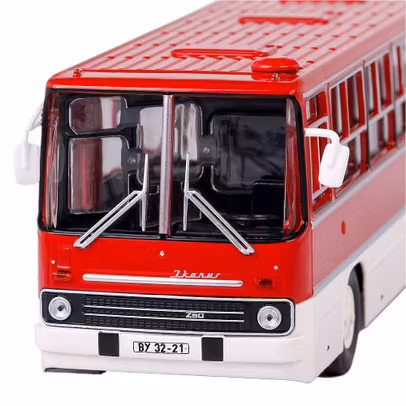 Macheta autobuz Ikarus 260.06 scara 1:43 rosu cu alb