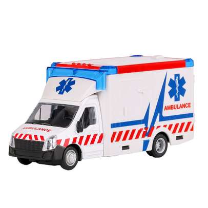 Macheta autospeciala Ambulanta cu targa alb 1:50 Bburago