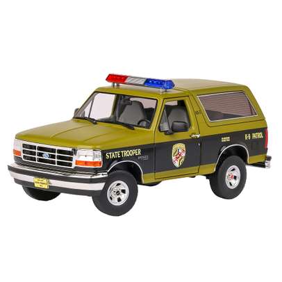Macheta autospeciala Ford Bronco Maryland Police 1996 verde cu negru 1:18-2