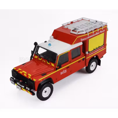 Macheta autospecială Pompieri Land Rover Defender 130 Pick-up – 1986 – scara 1:43 roșu