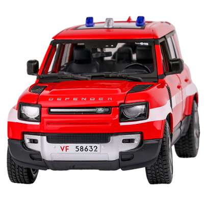 Macheta Autospeciala Land Rover New Defender 110 2022 Pompieri 1:24 - vedere frontala