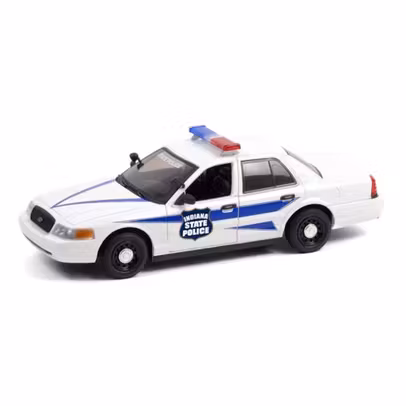 Macheta autospeciala politie Ford Crown Victoria Interceptor Indiana State Police 2008 blue cu alb 1-24