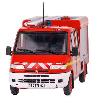 Macheta autospeciala Pompieri Citroen Jumper Double Cabine 2002 rosu 1:43