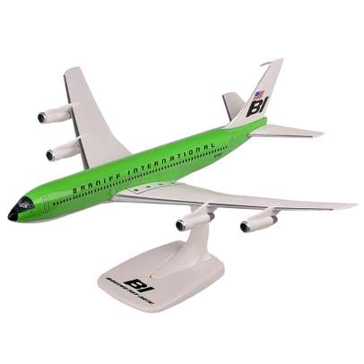 Macheta avion Boeing 707-300 Braniff International verde 1:144 Herpa