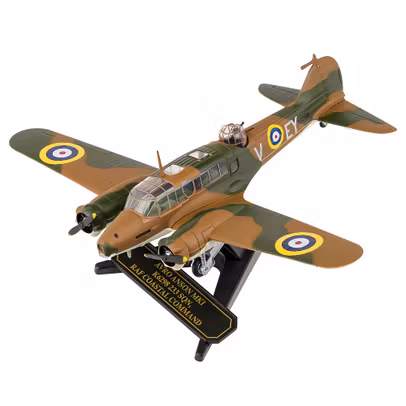 Macheta Avion Militar Avro Anson MK1 RAF - Oxford Diecast 1:72 - vedere 3/4 stanga fata