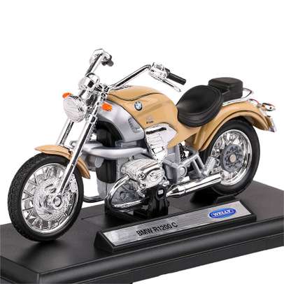 Macheta motocicletă BMW R1200C 2004 crem, scara 1:18, Welly